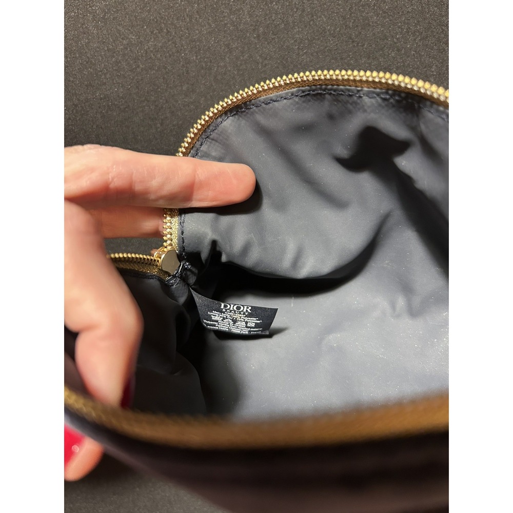 DIOR Beauty CD Logo Elegant Navy Blue Velvet Clutch Cosmetic Bag Makeup Pouch - Picture 5 of 7